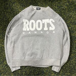 Roots Vintage Grey Spellout Sweater (XL)